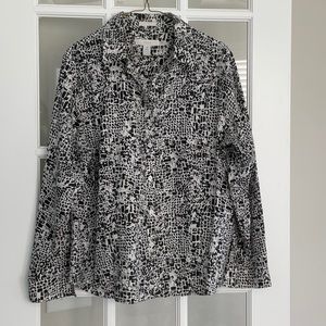 Chico’s Leopard Print Blouse 3 EUC